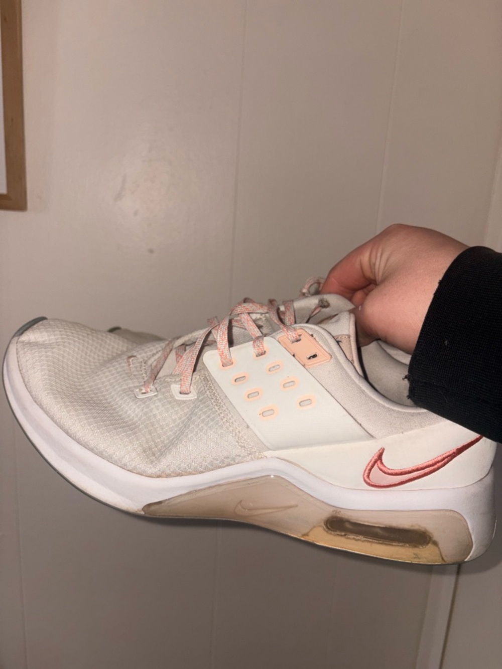 Nike Women’s White and Peach Athletic Sneakers